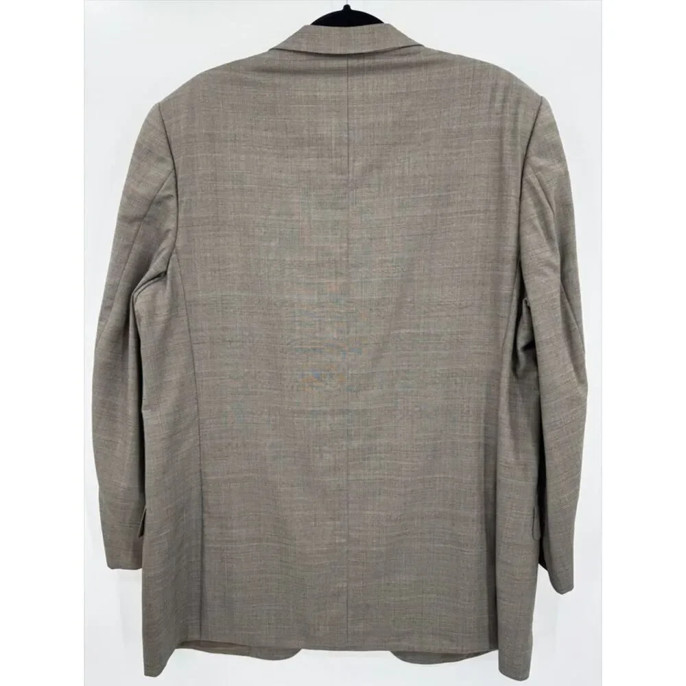 ERMENEGILDO ZEGNA Gray Plaid 2 Button 100% Wool 15 MilMil 15 Blazer 44R 54R EUR